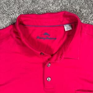 Tommy Bahama Polo Hot Pink Supima Rugby Embroidered Logo Mens 2XL